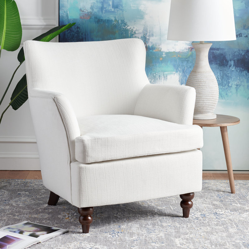 Atossa 31.1" Wide Genuine Leather Club Chair, White