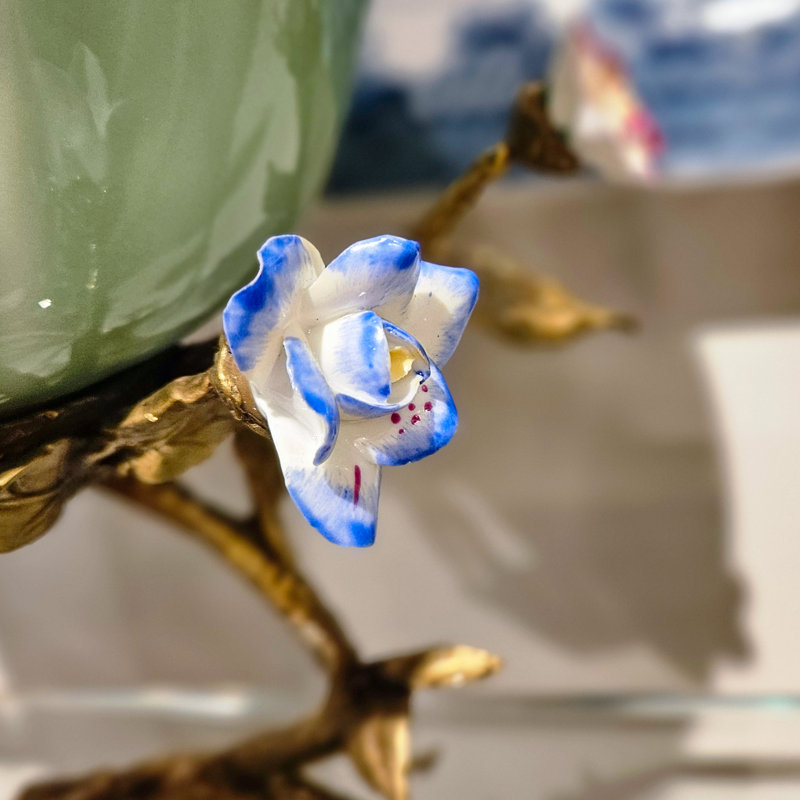 Porcelain Bowl With Bronze