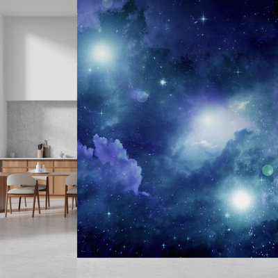 Planet In Outer Space Galaxy Peel & Stick Border