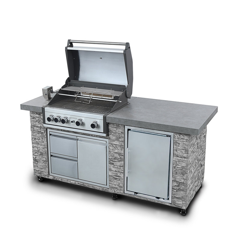 Îlot de barbecue au propane liquide 4 pièces 5 brûleurs Pro Elite 78 po