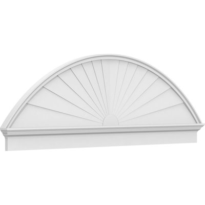 78"W x 26-3/8"H x 2-3/4"P Segment Arch Sunburst Architectural Grade PVC Combination Pediment