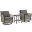 Ensemble de fauteuils oscillants pivotants 3 pièces Aurora Modern-888368288-888368289