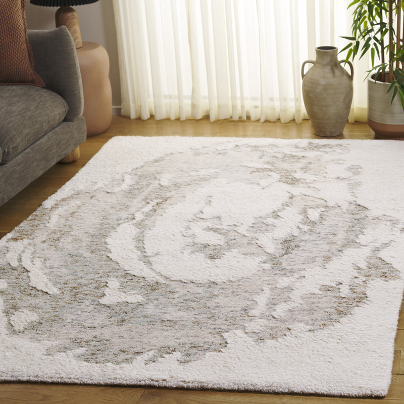 Casablanca Hand Tufted Wool Abstract Indoor Rug, Rectangle 5' x 8'