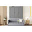 Grand lit gris avec coussin, multifonctionnel pour le confort et l'espace, rangement élégant, rangement mural à deux pistons, fonction de sommeil confortable, peu encombrant, fabrication en contreplaqué