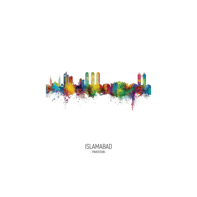 Islamabad Pakistan Skyline Portrait by Michael Tompsett - Wrapped Canvas Print, 101.6 cm H x 66.04 cm W