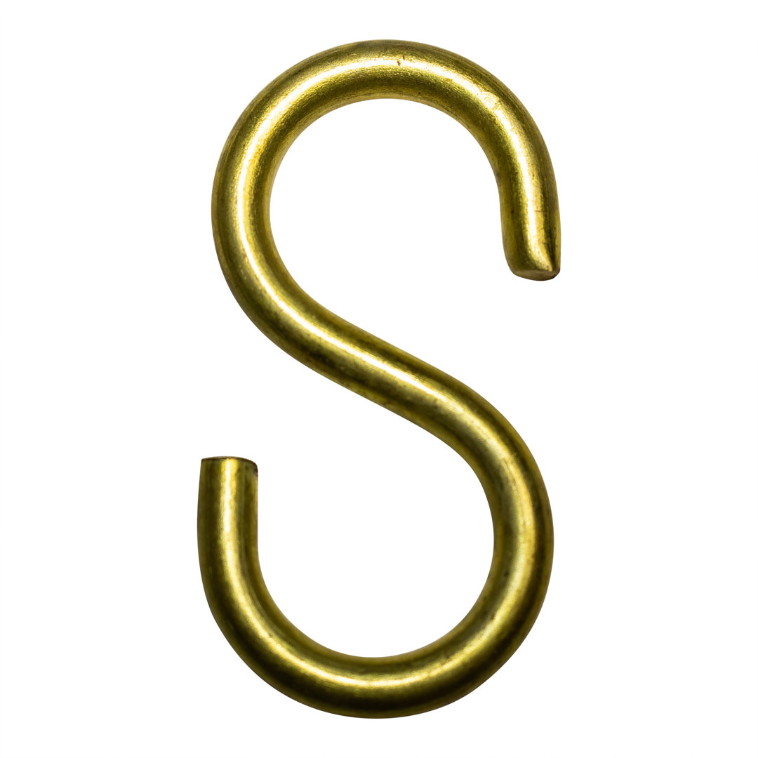 Brass Standard S Hook (Set of 2) RCH Supply Company 