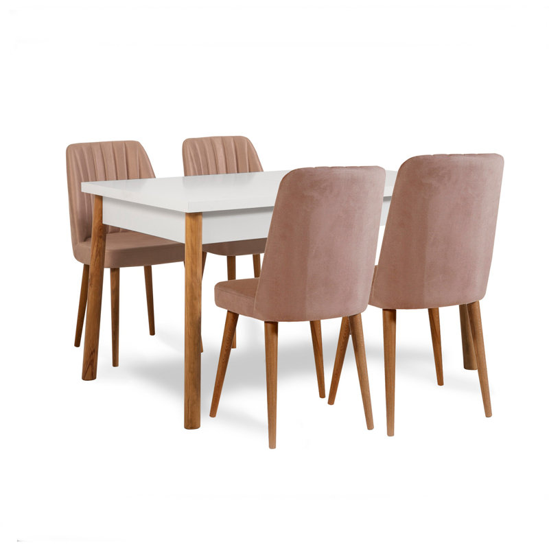 Ensemble repas pour 4 personnes Cleary, Blanc, Brun, Brun