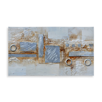 Industrial Bedroom Tablecloth - Abstract Circles & Squares Decor