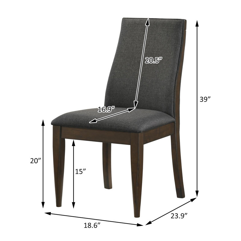 Chaise d'appoint rembourrée en tissu gris / brun foncé Mertine