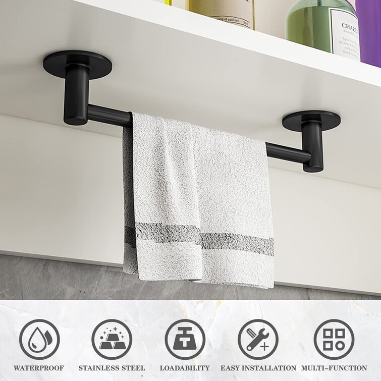 7 Piece Bathroom Hardware Set Matte Black Bathroom Accessories Black Square  Towel Bar Set Towel Racks for Bathroom with Towel Holder Wall Mounted  Stainless Steel 23-Inch