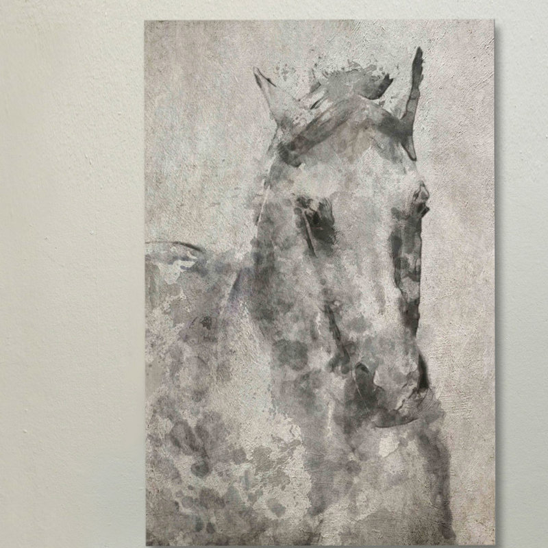 White Grey Horse by Irena Orlov - Wrapped Canvas Painting, 152cm H x 101cm W x 3.81cm D
