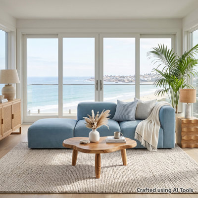 Modular Performance Velvet Sectional Sofa with Ottoman, Deep Seating, 2-Seat Sectional for Apartments and Small Living Spaces