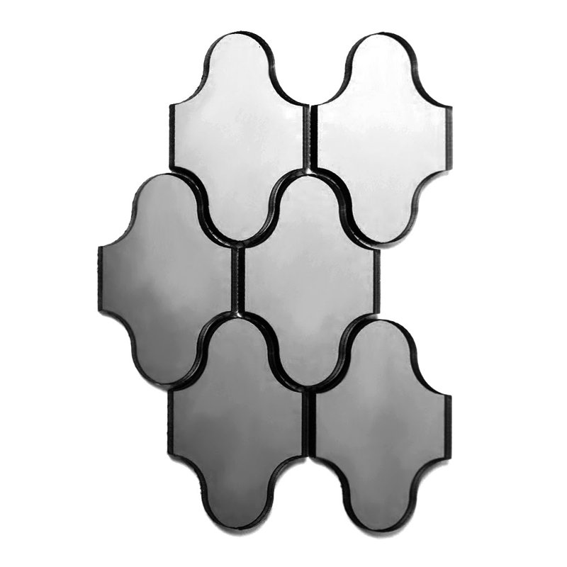 Carreau de mosaïque murale en verre 4 "x 5" Echo, Argent
