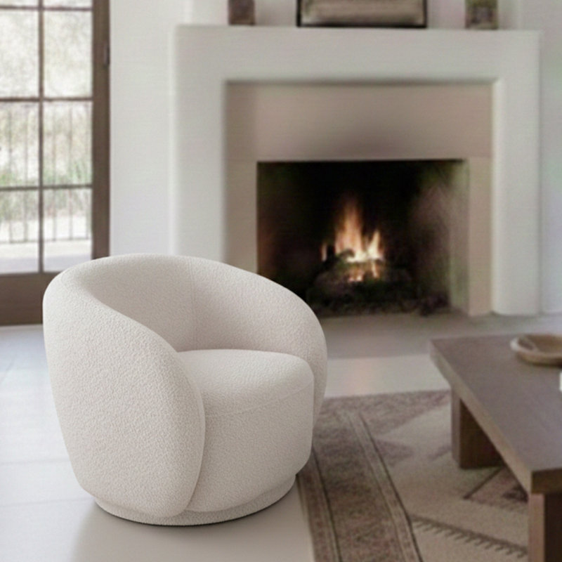 Fauteuil demi-tonneau 32,8 po, Blanc