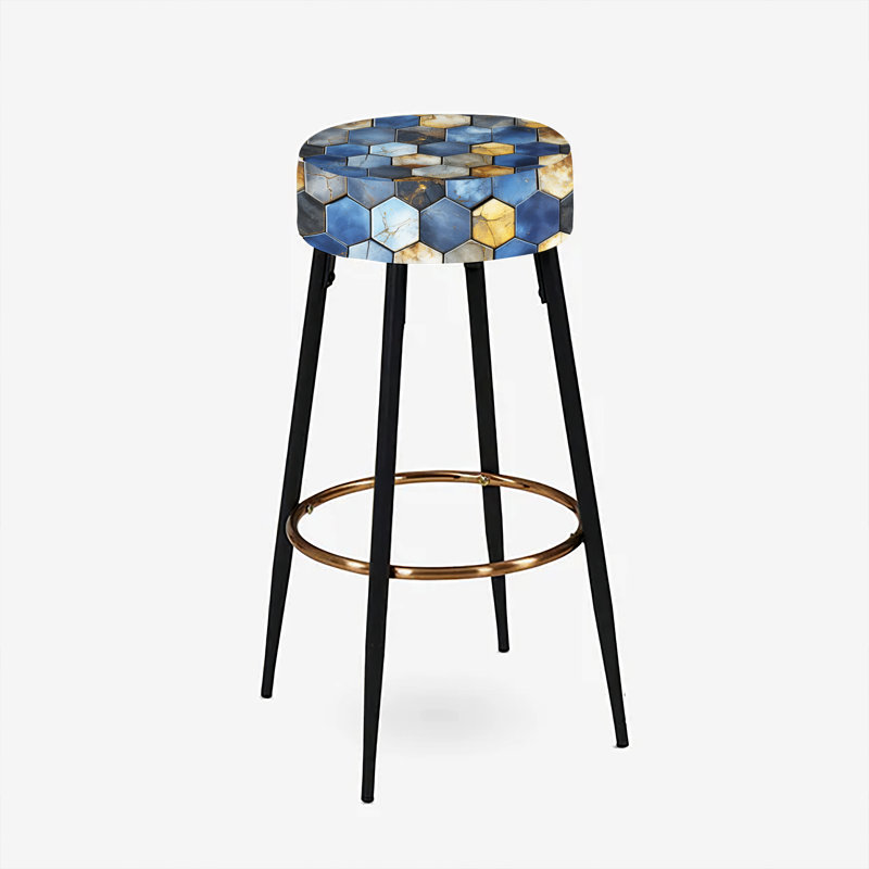 Ensemble de 2 tabourets de bar géométriques Iselin