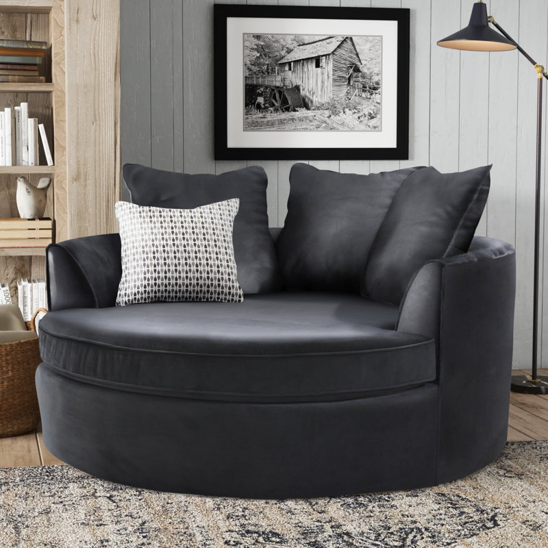 Beall Upholstered Accent Chair, Bella Black Performance Velvet