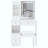 Small Size Left Drawer Desktop Vanity Table + Cushioned Stool, Large Sliding, Touch Control, Tri-Color Switching, Brightness Adjust LED Mirror, High Capacity Storage, Suitable For Small Space-662215087