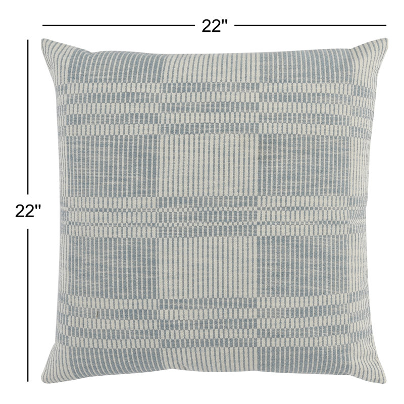 Nieve Square Pillow Cover & Insert, Blue