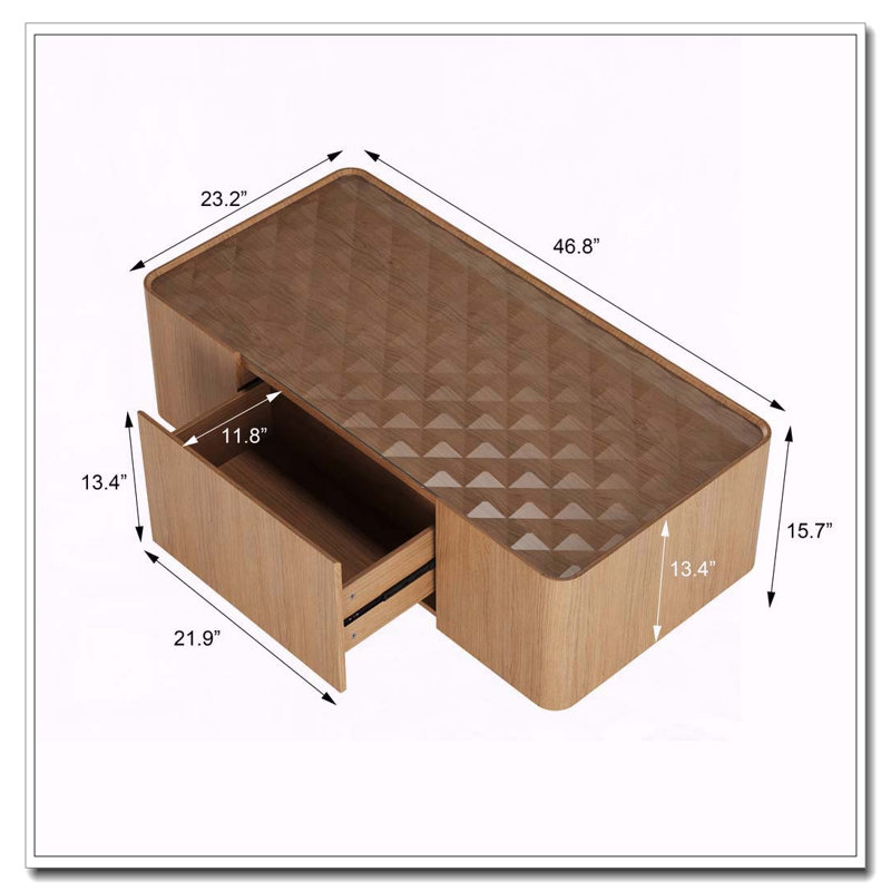 Table basse Modern, 46,8 po - Rectangulaire