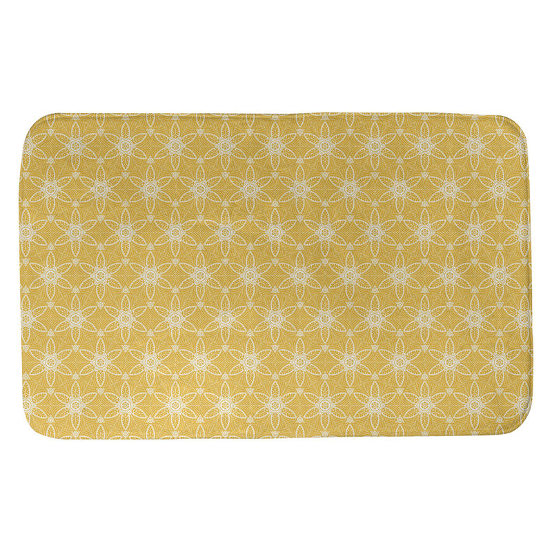 Tapis de bain cercles ornés Mcguigan, l 21 po x L 34 po, Jaune