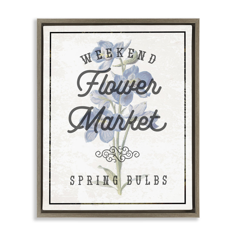 Cadre flottant Weekend Flower Market, design par Lil 'Rue, Cadre flottant orme Montalcino, H 21 po x l 17 po