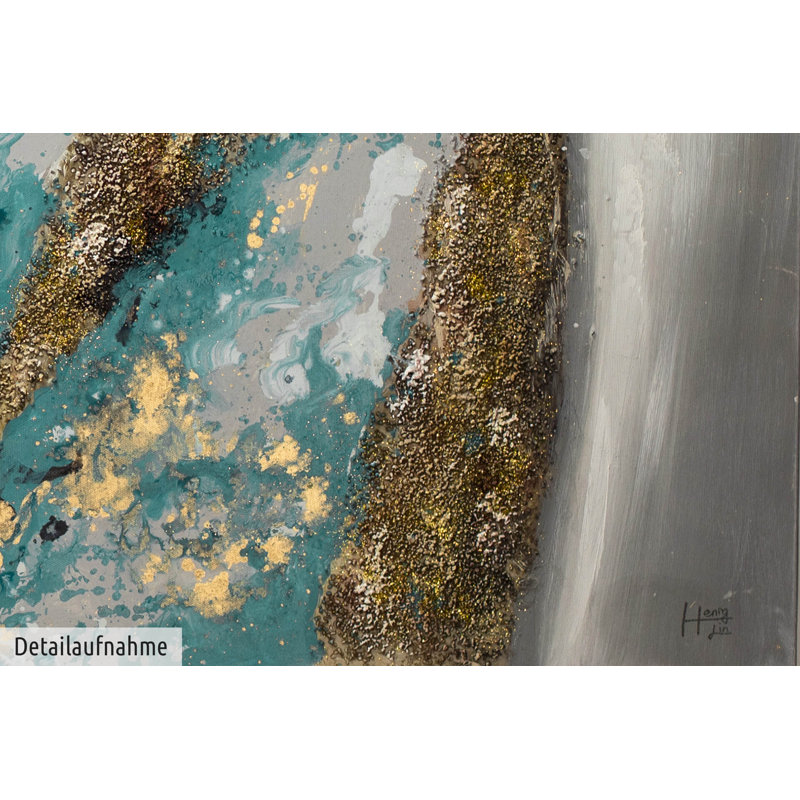 Glacial Shore Hand -Painted Acrylic Painting