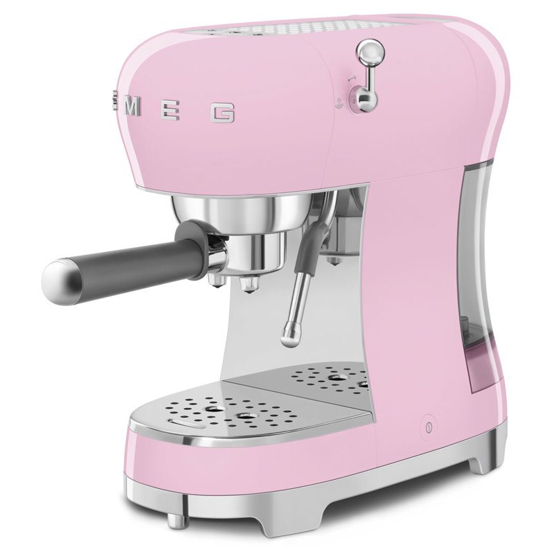SMEG Manual Espresso Machine, Pink
