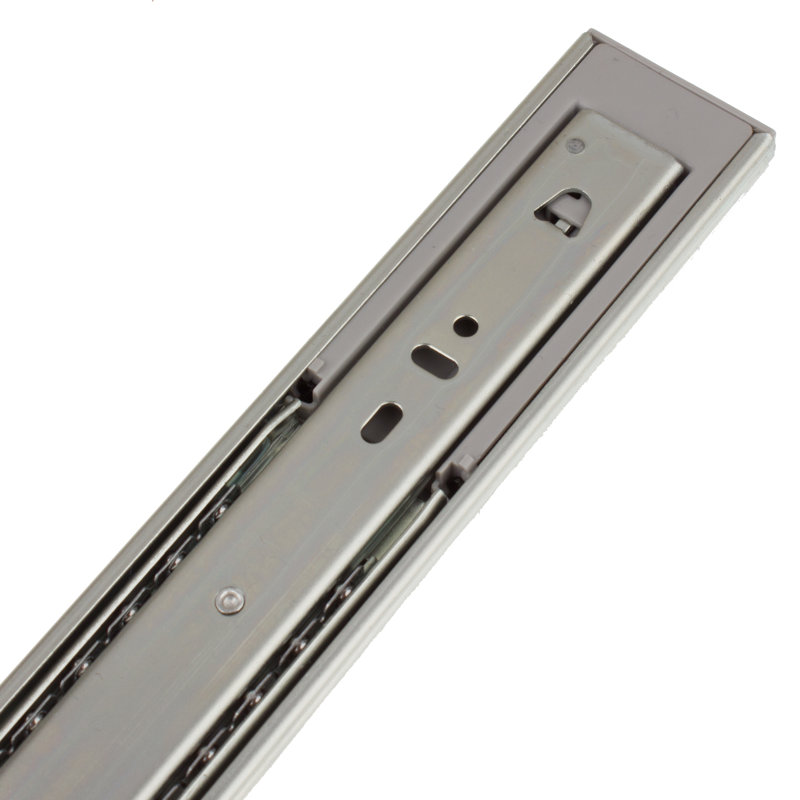 Glissière en métal pleine extension à fermeture latérale, H 24 po x l 1,75 po x p 0,5 po