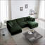 Canapé modulaire, canapé convertible en U moderne à 5 places avec repose-pieds réversible et amp; 2 repose-pieds pour le salon | Chenille vert sauge-1543378511