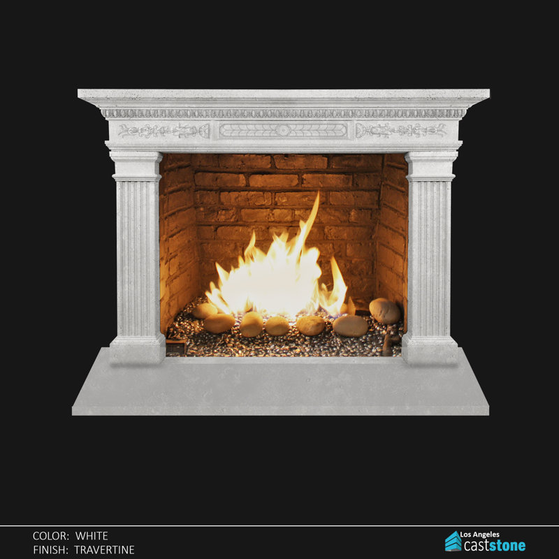 Pinal Fireplace Surround, Travertine White