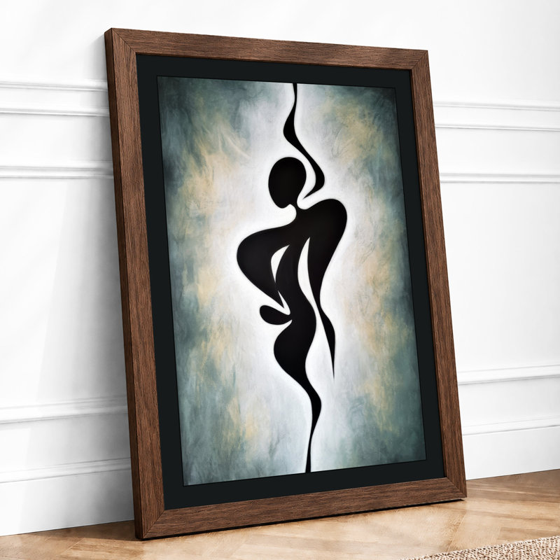 Tangled Forms Abstract - Framed Print, A2 - 59.4 x 42.0 cm, Walnut