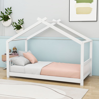 Twin House-Shaped Platform Bed With Slats