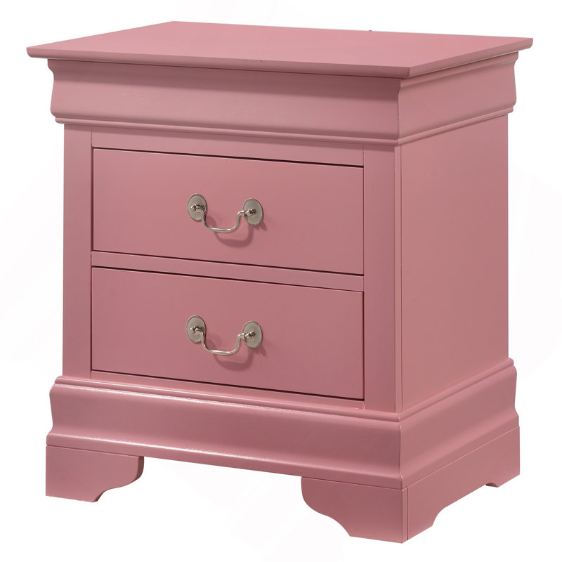 Charmante table de chevet traditionnelle rose, Rose