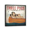«Three Pugs in a Canoe v.3», affiche vintage sur toile tendue-21992338-74401393-74401394