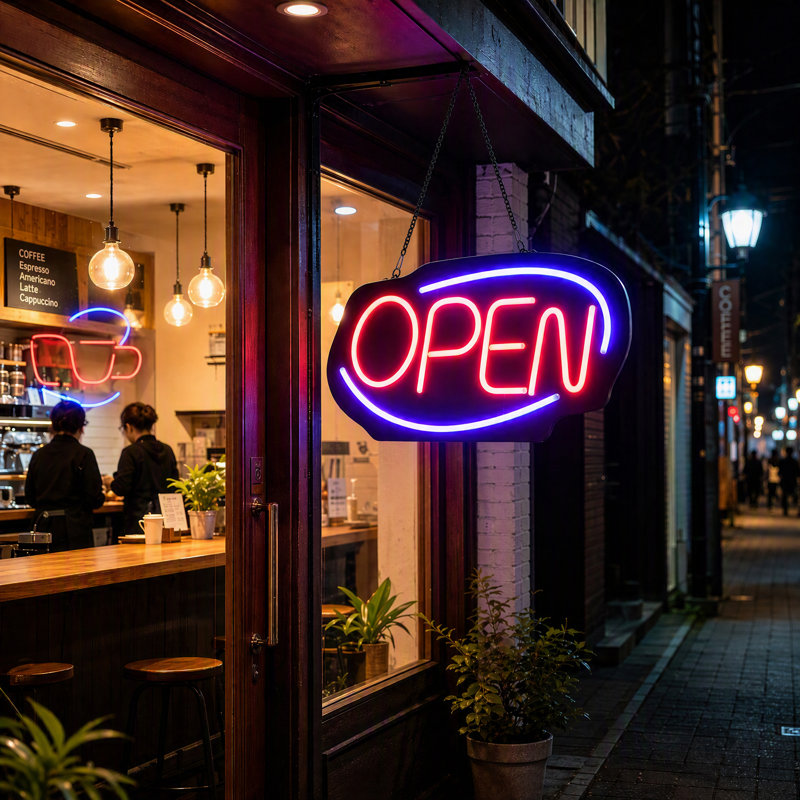 Addalin LED Open Sign Neon Light Wall Sign