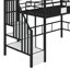 Lit mezzanine simple en métal avec toit-577420961
