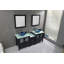 Meuble-lavabo double autoportant 74,5 po avec plateau en verre trempé-87918543