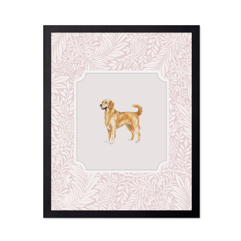 Golden Retriever No2, Cadre noir, Affiche, H 11 po x l 14 po
