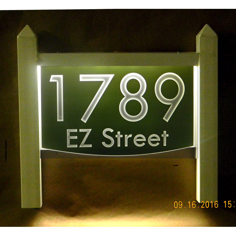 Plaque d'adresse sur 2 lignes pour pelouse, Vert