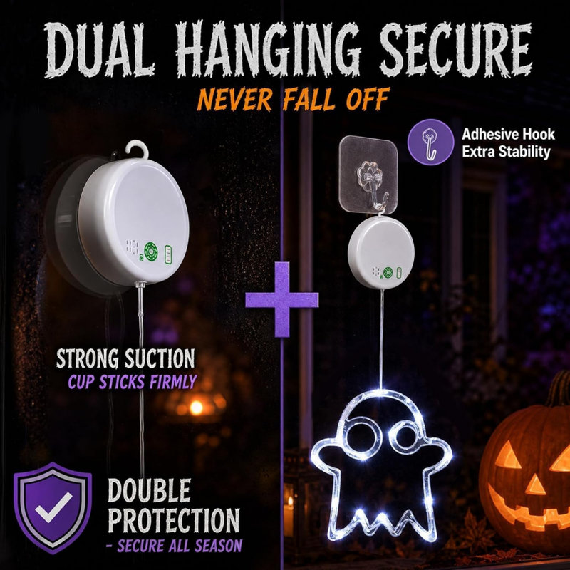 Halloween Window Lights, 3 Pack Pumpkin, Ghost, Bat Lights