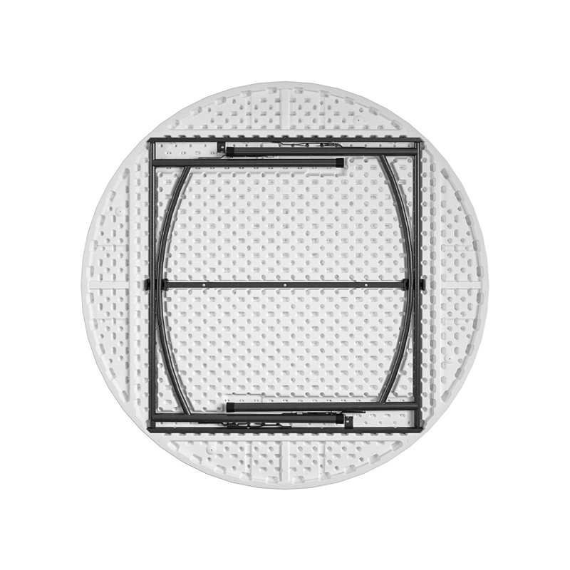 White 60-Inch Round Blow-Mold Folding Table