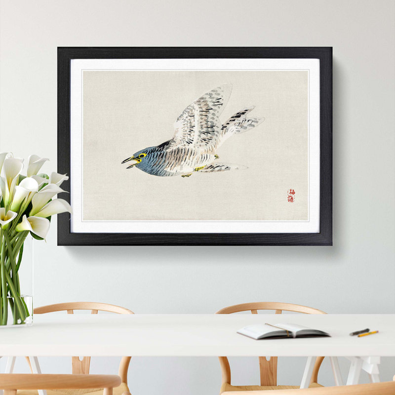 Herring Gull by Kono Baireir - Picture Frame Painting Print, 48cm H x 65cm W x 2cm D, Black Framed