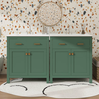 Ensemble de meuble-lavabo simple 60 po avec lavabo double 60 po