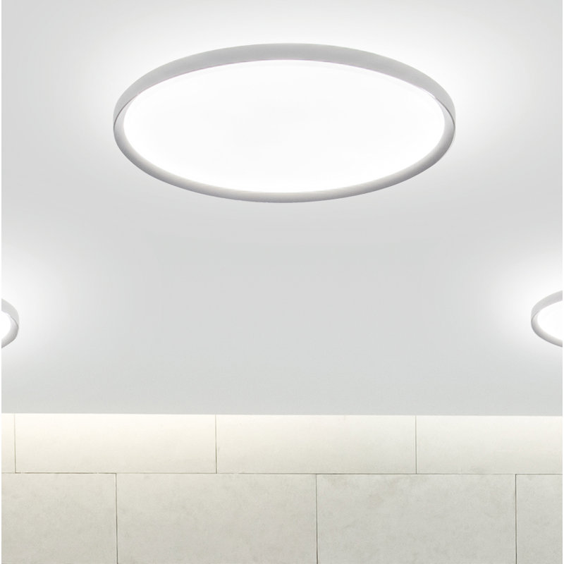Plafonnier encastré à cercle unique à DEL 1 lumière 16 po Bina, Blanc