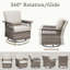 Ensemble de chaises de patio pivotantes avec accoudoirs spacieux et coussins de qualité supérieure-351810625