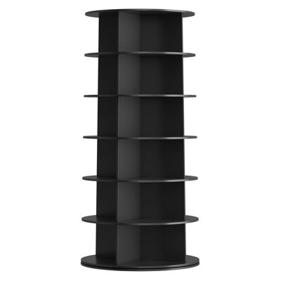 6-Tier Rotating Shoe Rack Tower, 360° Spinning Lazy Susan Shoe Display, Revolving Round Carousel, Vertical Shoe & Handbag Closet Storage Organizer