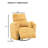 Contemporary Yellow Power Glider Recliner With Swivel, Curved Arms, And Pillow Fill For Comfortable Living Room Seating-372541081