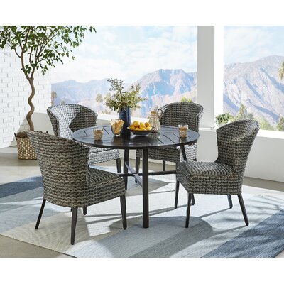 Carlisle Round 4 - Person 48'' Long Dining Set with Cushions -  Agio, 17172C6AC2C0480F87A7B3B57A160C4E