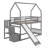 Twin Over Twin Size House Bunk Bed With Convertible Slide And Storage Staircase,Bedroom Multifunctional Wood Bed Frame W/Full-Length Guardrails-850010922