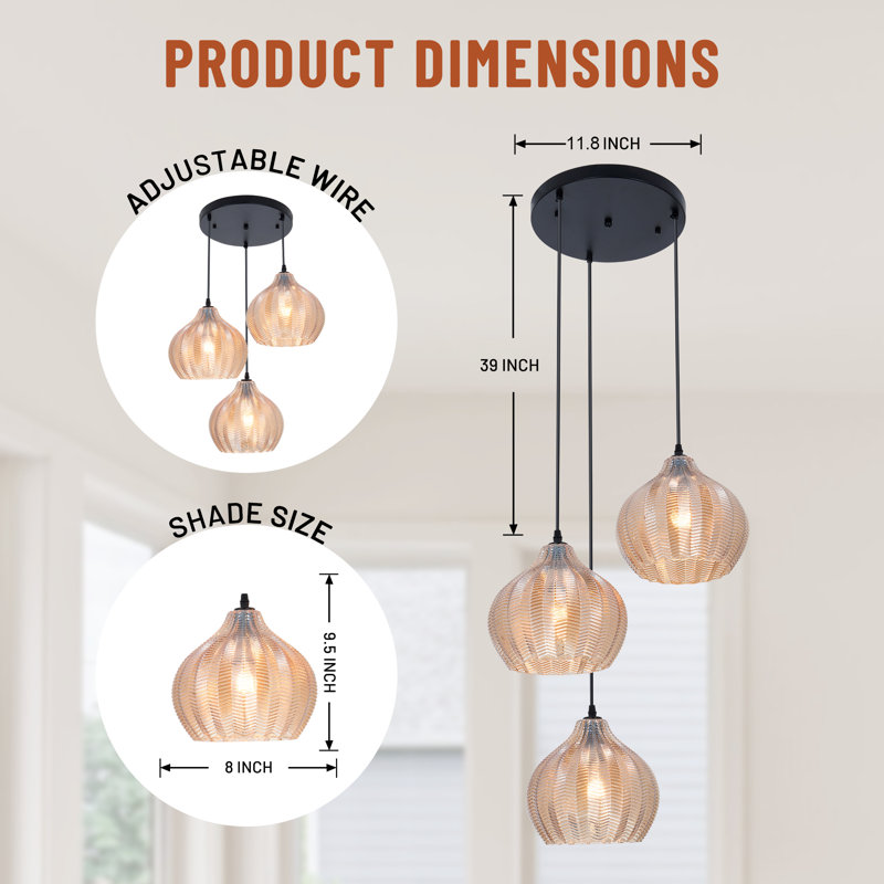 3-light Dimmable Cluster Pendants